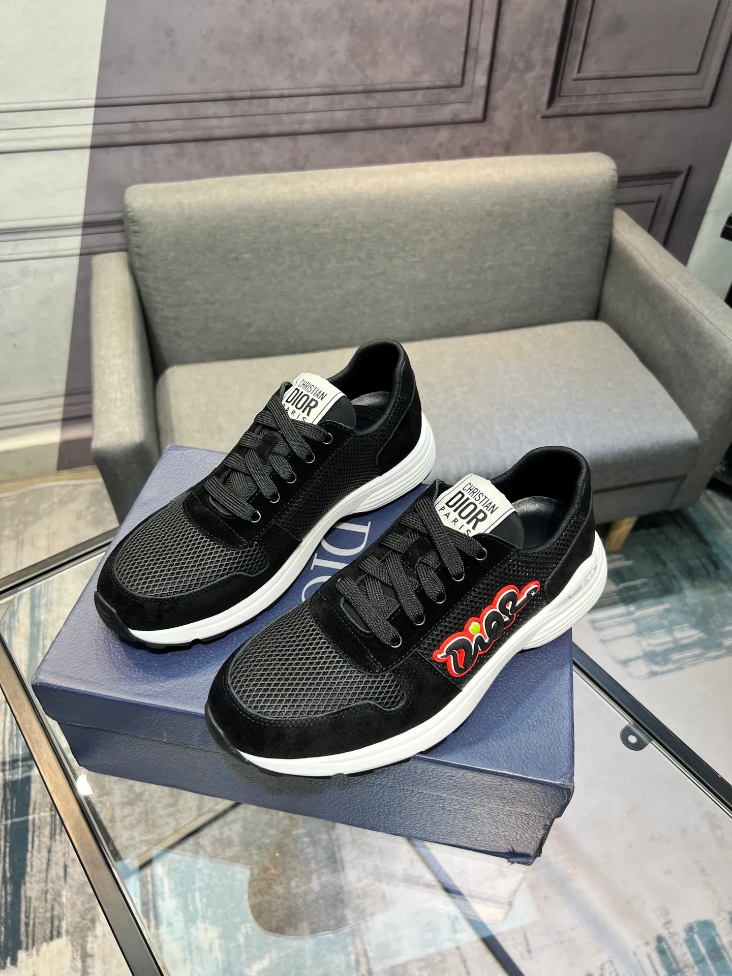 Men's shoes 💰420 [Dior] popular men's shoes, imported mesh splicing material, really inside. Original sole provided by the original factory, 38-45 (45 customized, non-refundable)